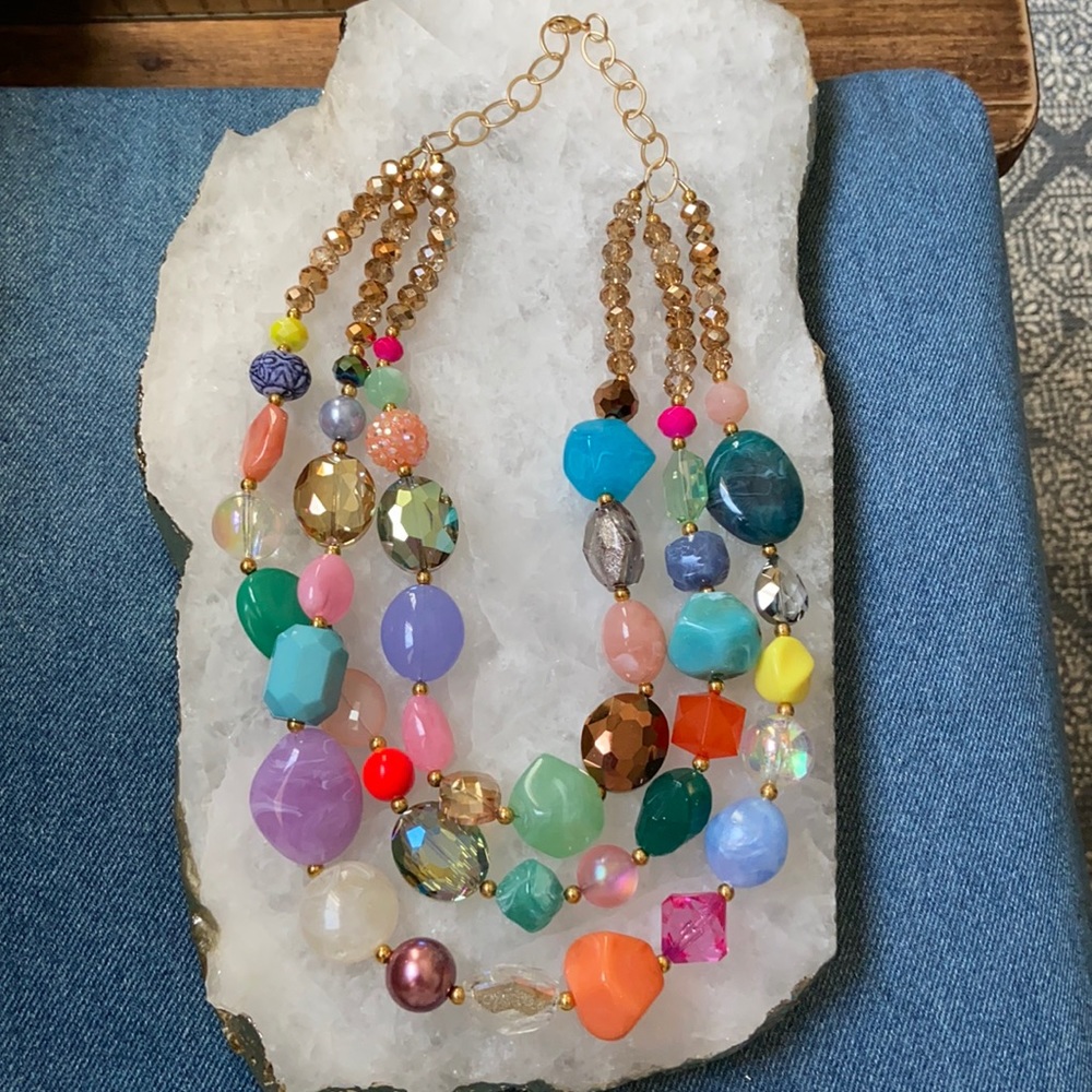 Icrave jewels statement necklace colorful crystals